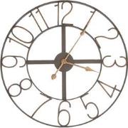 Clayre & Eef Wandklok  Ø 60 cm  Bruin Ijzer Rond Muurklok