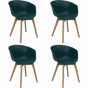 Set van 4 Eetkamerstoelen Herning Scandinavisch Groen – Kunststof en B...