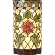 LumiLamp Wandlamp Tiffany  20x11x36 cm  Groen Rood Glas Halfrond Roos ...