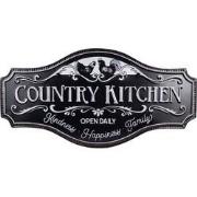 Clayre & Eef Wanddecoratie  60x30 cm Zwart Ijzer Kippen Country kitche...