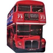 Clayre & Eef Wanddecoratie Bus 60x80 cm Rood Zwart Ijzer Route 73 Muur...