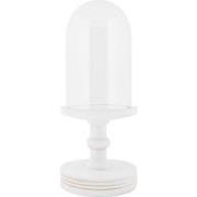 Clayre & Eef Glazen Stolp Ø 14x34 cm Wit Hout Glas