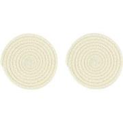 Krumble Pannenonderzetter rond - Katoen - Beige - Set van 2