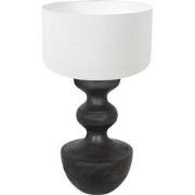 Anne Lighting - tafellamp - Lyons - zwart - hout linnen - Ø 40cm - E27...