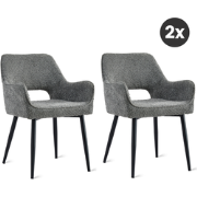 2x Eetkamerstoel Ray - Antraciet (Set van 2)