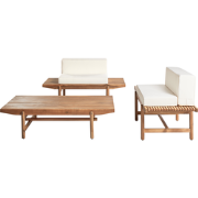 Beliani GIAVENO - Loungeset-Lichte houtkleur-Acaciahout