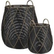 Mica Decorations Mand Capeno - 47x47x50 cm - Gerecycled Plastic - Zwar...
