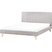 Beliani TALENCE - Tweepersoonsbed-Grijs-Chenille