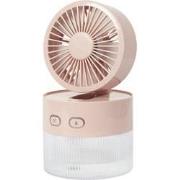 USB ventilator met vernevelaar en LED Roze - 400 ml