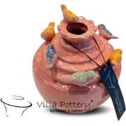 Villa Pottery  Roze vogel vaas Grenada  - D14xH16
