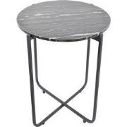 LOFT42 Marble Bijzettafel Rond Zwart - Metaal - Marmer - 55x45x45