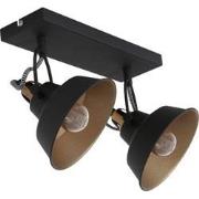 Mexlite - wandlamp - Nove - zwart - metaal - opbouwspot - E14 - 3327ZW