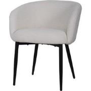 PTMD Eetkamerstoel Stein - 62x64.5x77 cm - Textiel - Creme
