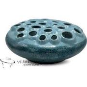 Villa Pottery  Blauwe schaal vaas  - H15