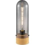 Home sweet home tafellamp Capri medium - hout/glas