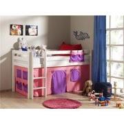 LUCEVI - Pino Halfhoogslaper + Ladder + Set van Bella Gordijntjes - Wi...