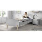 LUCEVI - Kiddy bed + Nachtkastje + Uitvalbeveiliging - Cool Grey - 90x...