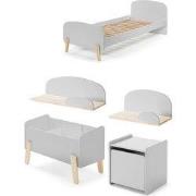 LUCEVI - Kiddy bed + Nachtkastje + Hangplankjes + Speelkoffer - Cool G...