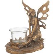 J-Line - Theelichthouder Vidia Metaal Goud Small - 15x10x16cm