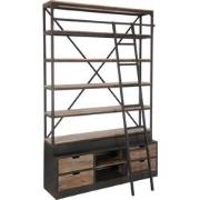 J-Line - Rek+ladder 4schap Hout/metaal Naturel/bruin 160x45x243cm - 16...