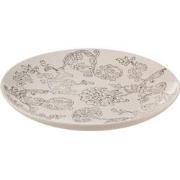 J-Line - Bord Decoratief Zen Porselein Wit/zwart - 37x37x4cm