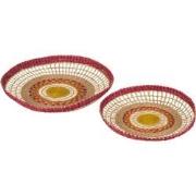 J-Line - Set 2 Schalen Rieten Zeegras Mix - 43x43x8cm