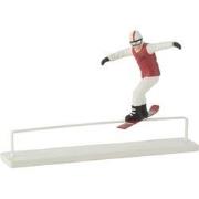 J-Line - Snowboarder Obstakel Resine Rood/wit - 31.5x10x20.5cm