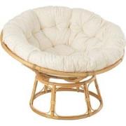 J-Line - Fauteuil Celine + Kussen Rotan Naturel - 115x115x37cm