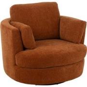 J-Line - Loungestoel Swiv Populierenhout/schuim Roest - 109x100x89cm