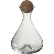 J-Line - Karaf+stop Glas/kurk Transparant - 17x17x28cm