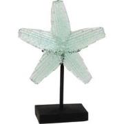 J-Line - Zeester Op Voet Gerecycleerd Glas Transparent Small - 21.5x9....