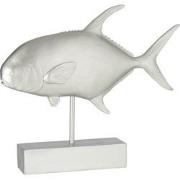 J-Line - Vis Op Voet Poly Zilver - 51.5x11x43.5cm