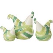 J-Line - Set Van 3 Hanen Lijnen Dolomiet Groen Mix - 14x9x12.5cm