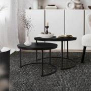 Salontafel set van 2 ronde vorm zwart mat gemaakt van MDF en metaal ML...