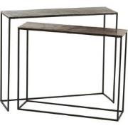 J-Line - Set Van 2 Consoles Rechthoekig Aluminium Zwart/mix - 99x29x83...