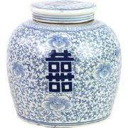 Fine Asianliving Chinese Gemberpot Blauw Double Happiness