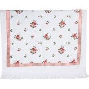 Clayre & Eef Gastendoekje  40x66 cm Wit Roze Katoen Rozen Toilet handd...