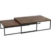 J-Line - Set 2 Salontafels Hout/metaal Bruin+zwart - 120x80x38.5cm