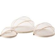J-Line - Set Van 3 Plateaus Met Vliegenbescherming Bamboe Wit - 48x45x...