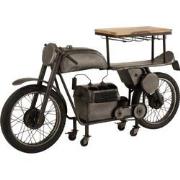 J-Line - Bar Motorfiets 12glazen 6flessen Metaal/mango Hout Donkergrij...