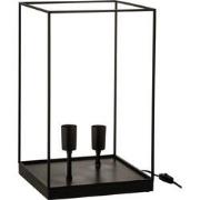 J-Line - Lamp 2 Lampen Rechthoekig Frame Metaal Zwart Large - 30x30x50...