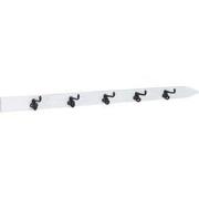 J-Line - Kapstok Ski 5 Haken Hout Wit - 102x10.3x6.2cm