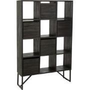 J-Line - Kast Met Lades Gerecycleerd Teak Zwart - 100x30x158cm