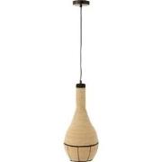 J-Line - Hangende Lamp Peer Lijnen Zeegras Naturel/zwart - 24x24x56cm