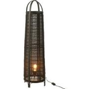 J-Line - Lamp Don Katoen Bamboe Zwart - 26x26x100cm