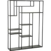 J-Line - Rek Ongelijke Legplank Metaal Zwart - 110x25x150.5cm