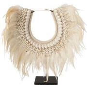 J-Line - Ketting+staander Dora Schelpen/veren Wit Large - 35x12.5x47cm