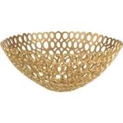 J-Line - Schaal Rond Ringen Aluminium Goud Large - 50x50x20cm