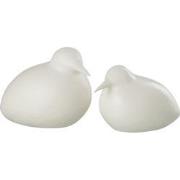 J-Line - S/2 Vogels Poly Wit - 22x16x17cm