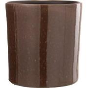 J-Line - Bloempot Flek Keramiek Bruin Large - 24x24x24cm
